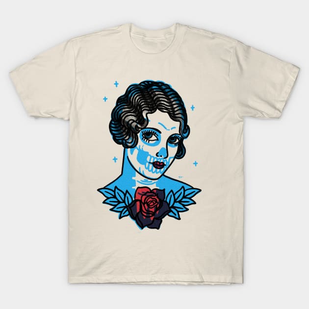 Lady Rose Day of the Dead T-Shirt by Travis Knight